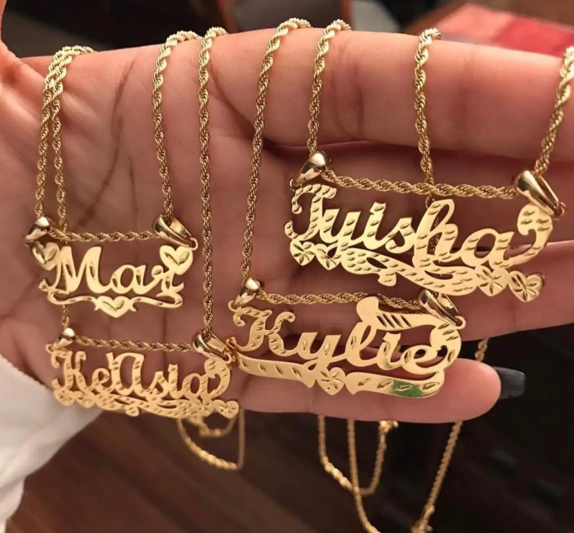 Customized nameplate Necklace Rope Chain Women Necklace Jewelry