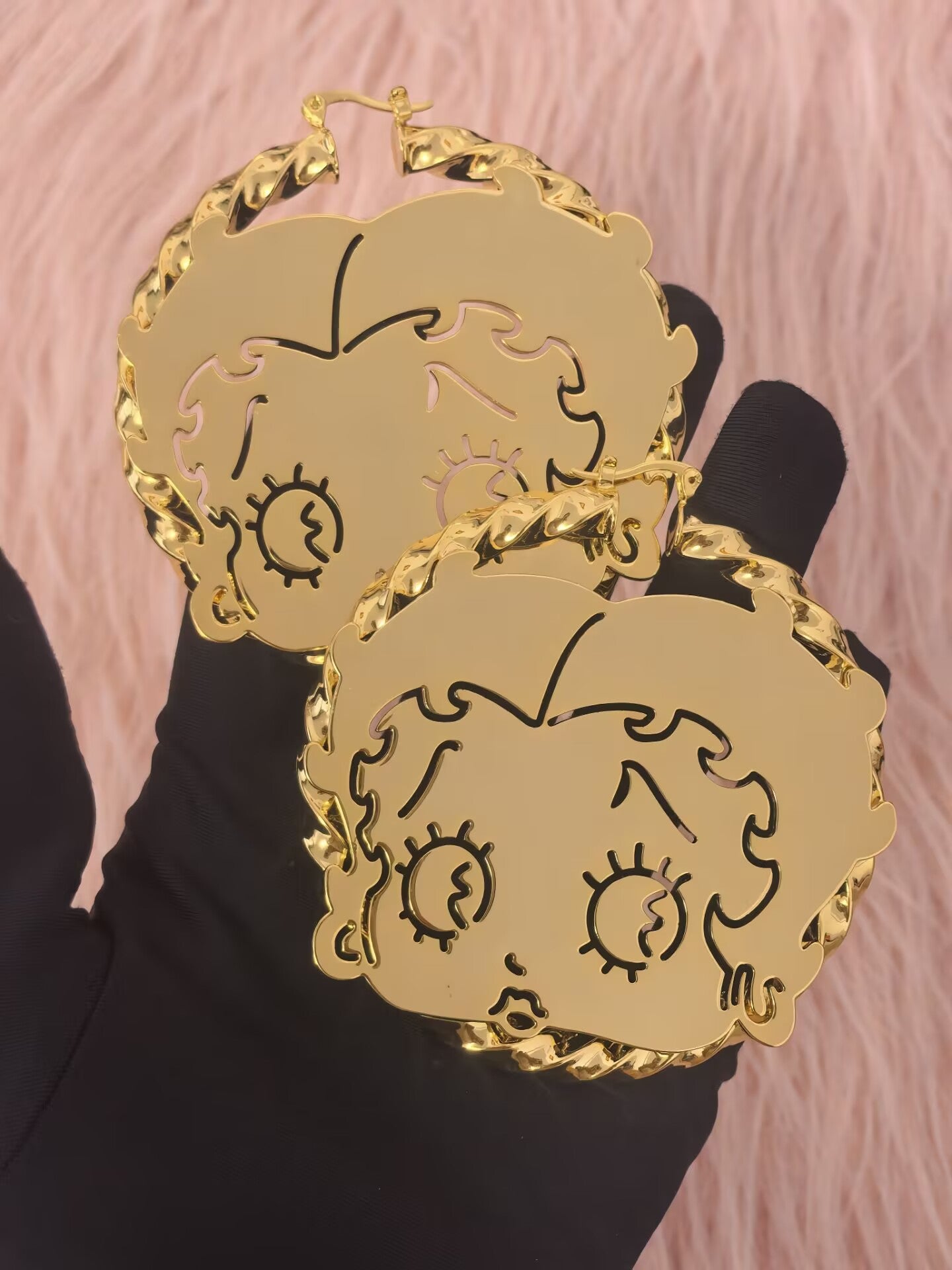 Custom BettyBoop Hoop earrings