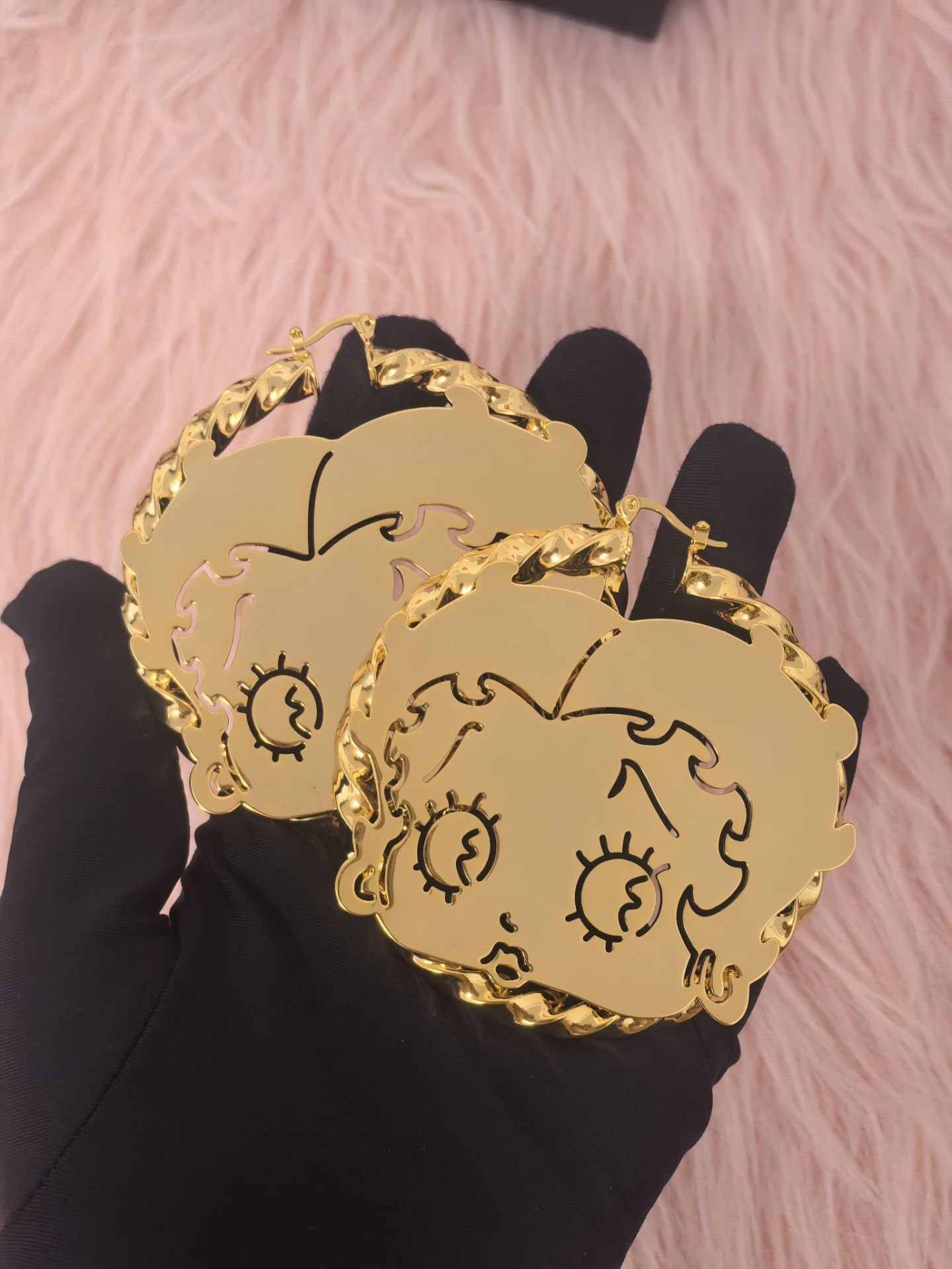 Custom BettyBoop Hoop earrings
