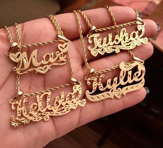 Customized nameplate Necklace Rope Chain Women Necklace Jewelry