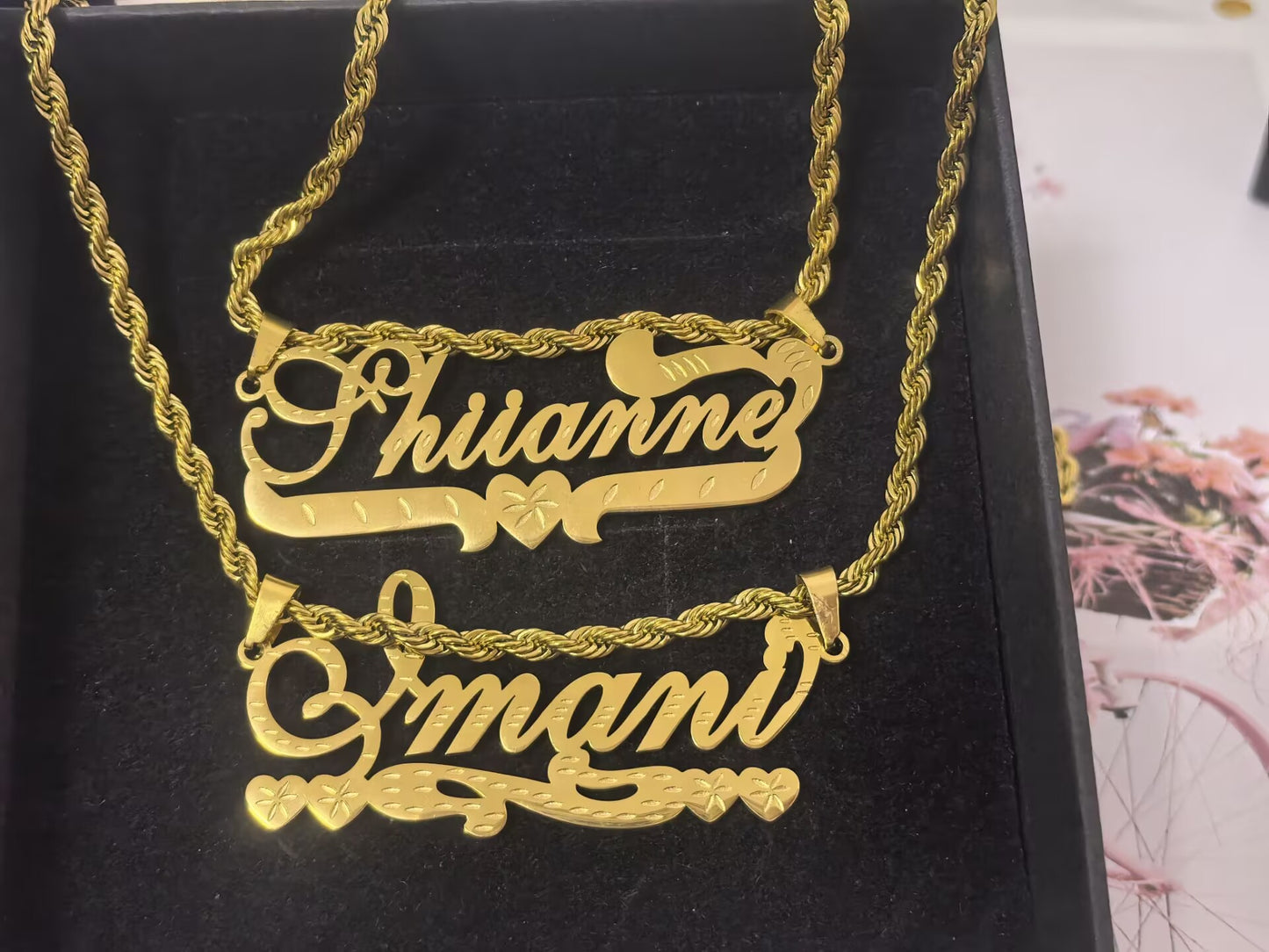 Customized nameplate Necklace Rope Chain Women Necklace Jewelry