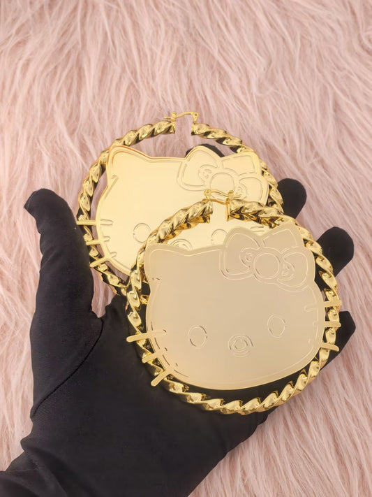 Custom HelloKitty Hoop earring jewelry