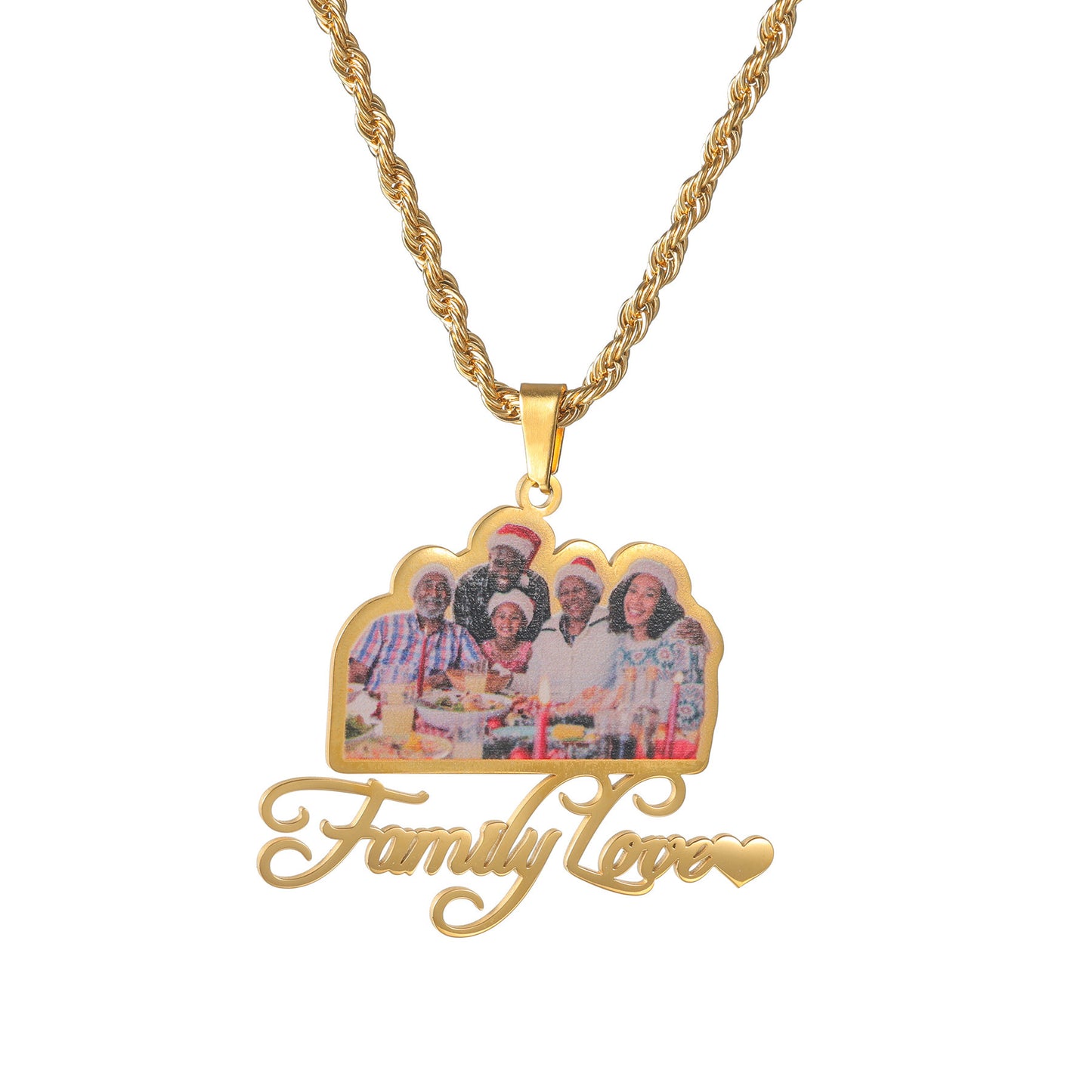 Customized Colorful Photos Stainless Steel Name Necklace Fashion Jewelry